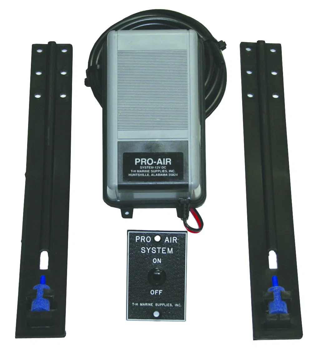PAS-1-DP – T-H MARINE Livewell Aerator System, Provides Air For Livewells Rubber Base Dual Outlet 12 Volts 30 Gallon ...